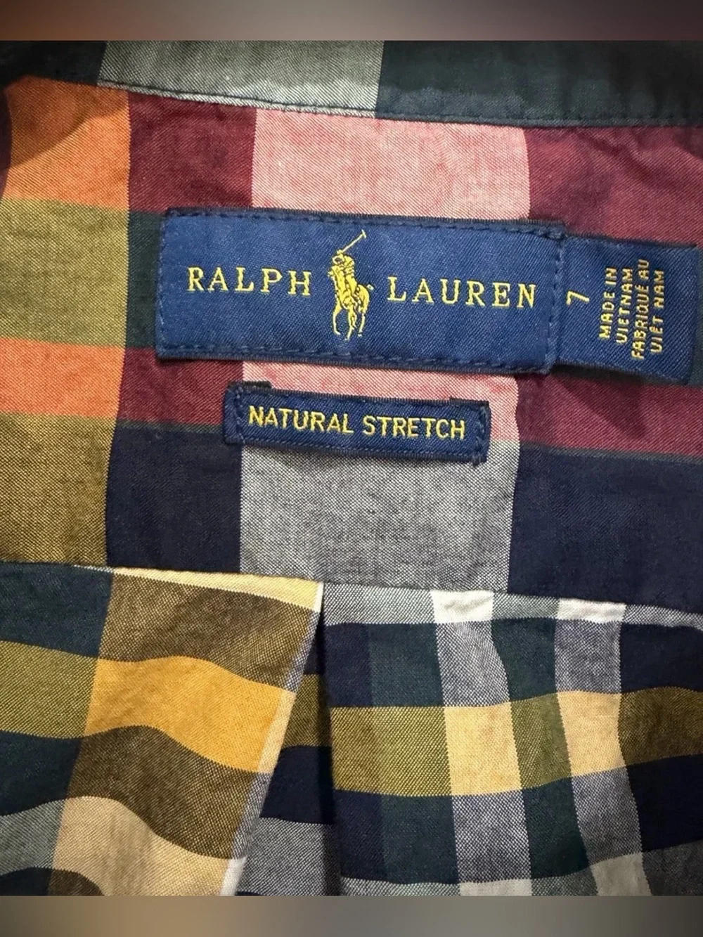 Ralph Lauren Boys Long Sleeve Button-Up Shirt, Plaid, Size 7 Kids